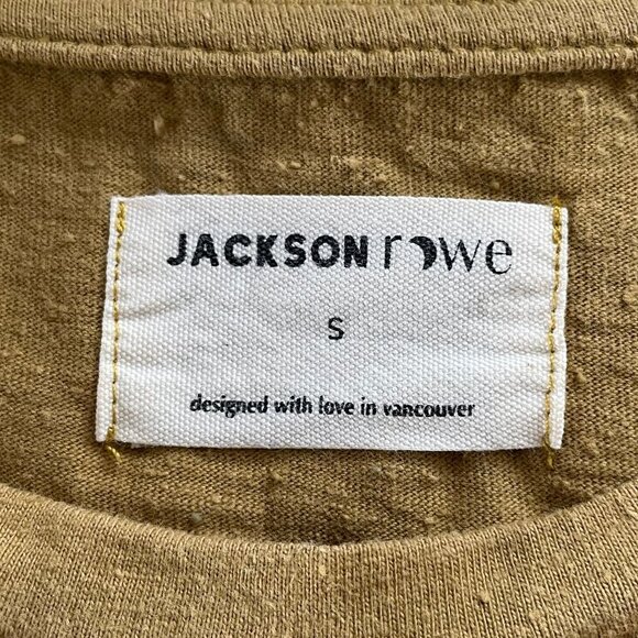 Jackson Rowe Paradise Palm SS 100% Cotton Waist Wrap Dress Dijon Mustard Sz S - Picture 11 of 12